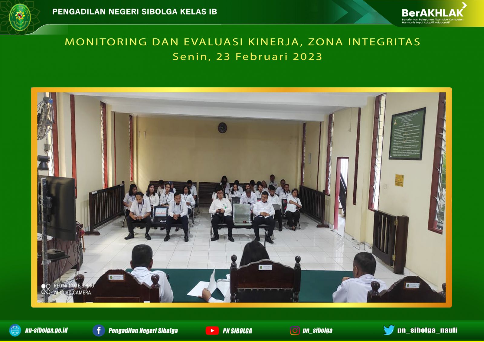 Monitoring Dan Evaluasi Kinerja, Zona Integritas Periode Februari 2023